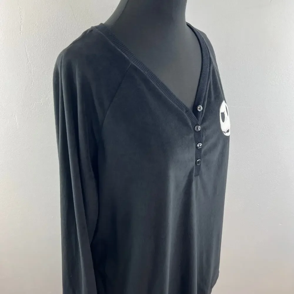Disney The Nightmare Before Christmas Black Pajama Top Sleepwear Size XL - Picture 6 of 10